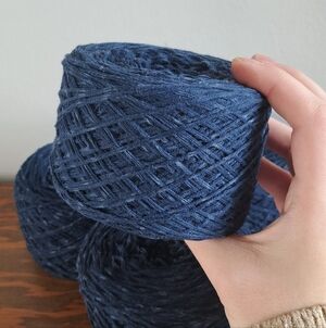 100% Cotton Blue Yarn Lot, 400g